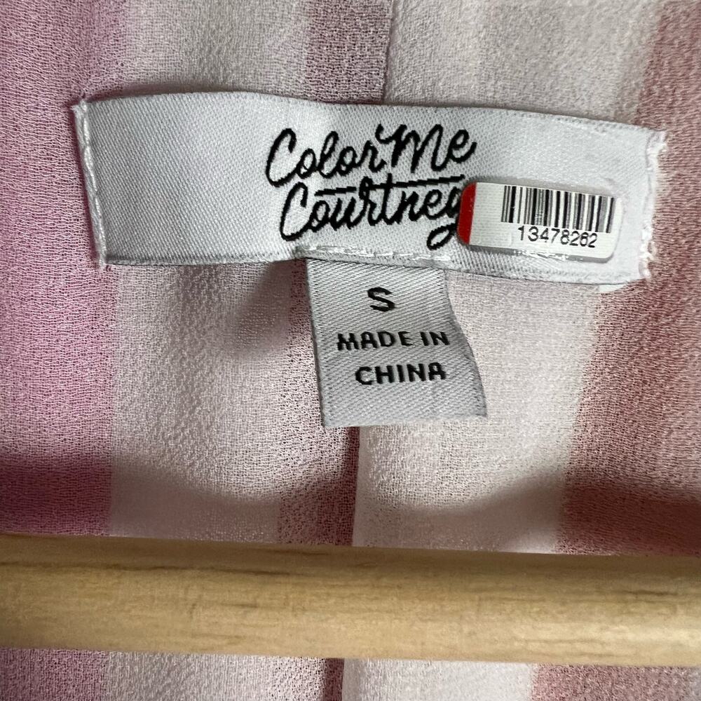 Color Me Courtney Taira Multicolor Striped Short Sleeve Wrap Midi Dress Size S - Picture 12 of 15